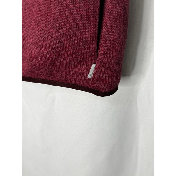 Eddie Bauer Women's Full Zip Fleece Vest Burgundy Size XL Soft Knit Casual - Picture 2 of 5
